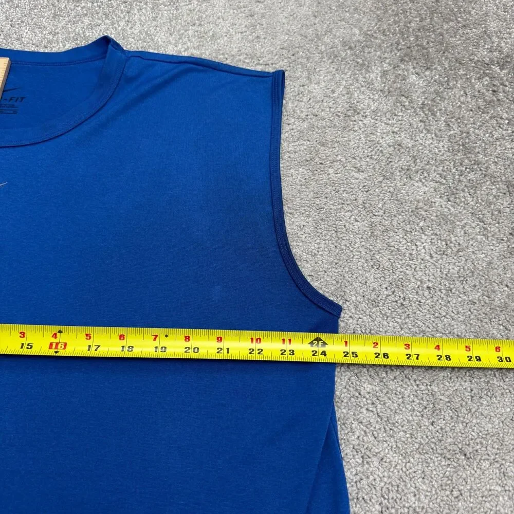 Nike Dri-FIT Sleeveless Training Tank Top Men XL Blue Active Shirt Swoosh GUC
